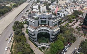 Building facade view of GSC towers - fully managed office space near NH48 in Gurgaon by synqwork